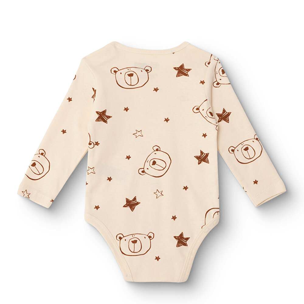 Erkek Bebek Uzun Kol Body Ribana Çıtçıtlı Yaka