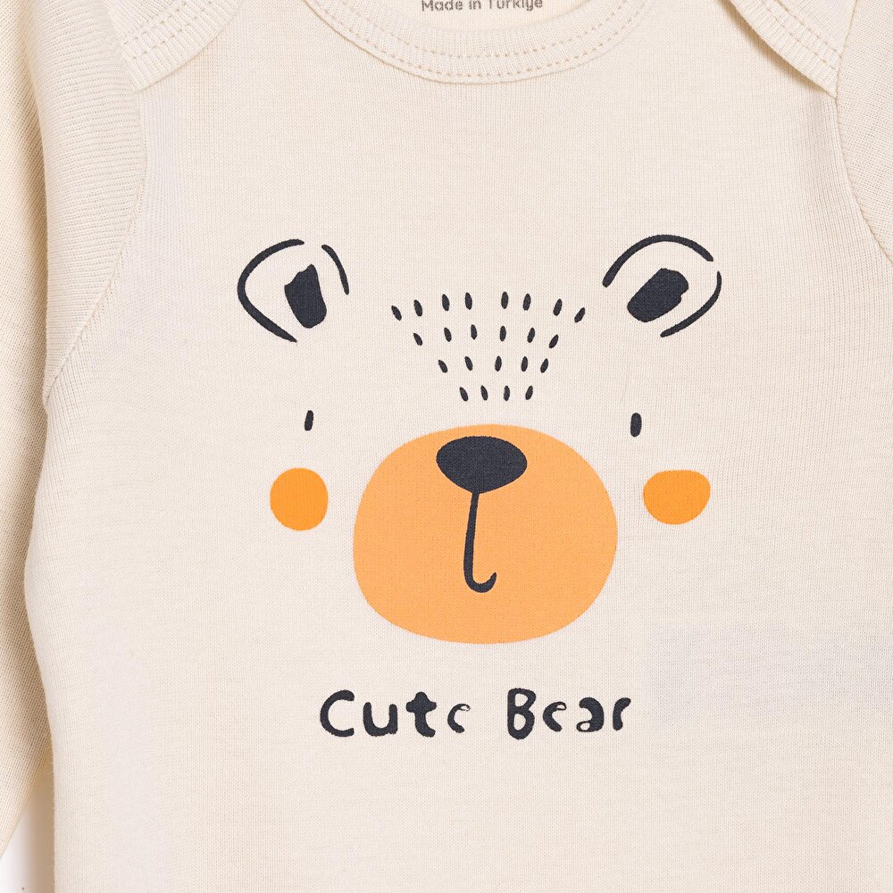 Erkek Bebek Uzun Kol Body Ribana Zarf Yaka