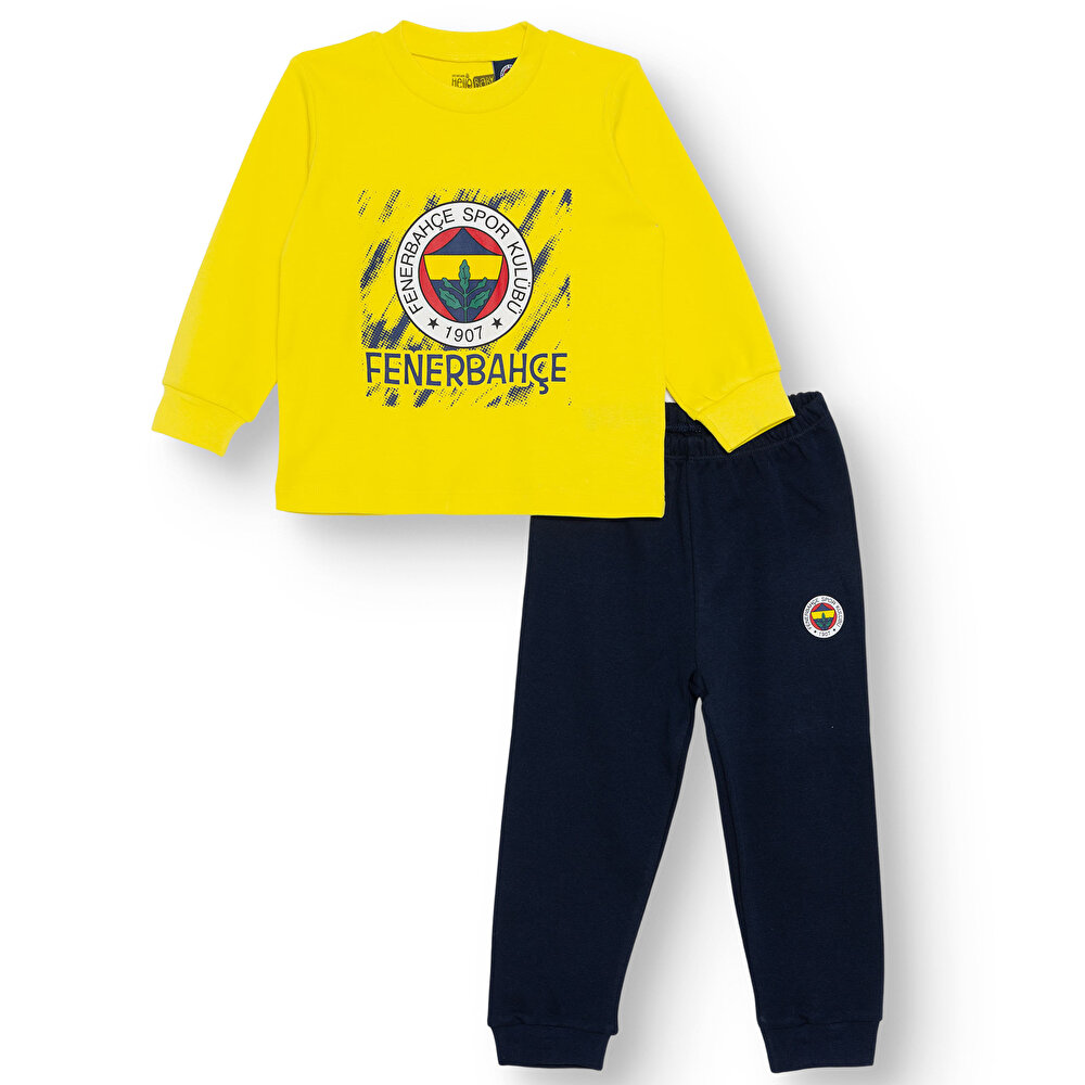 Erkek Bebek Uzun Kol Pijama Takımı İnterlok Bisiklet Yaka Reçme Paça