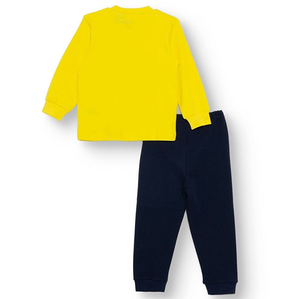 Erkek Bebek Uzun Kol Pijama Takımı İnterlok Bisiklet Yaka Reçme Paça