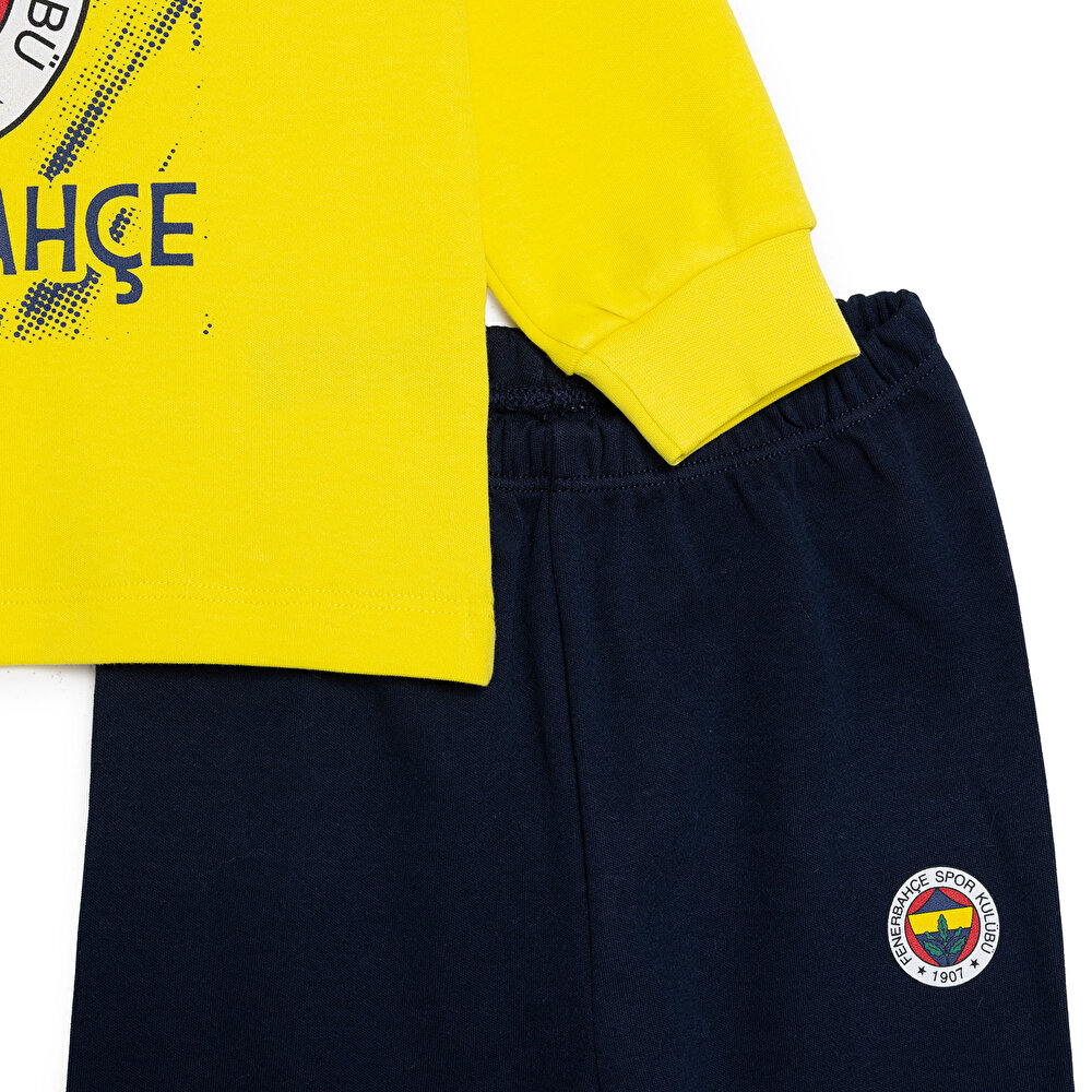 Erkek Bebek Uzun Kol Pijama Takımı İnterlok Bisiklet Yaka Reçme Paça