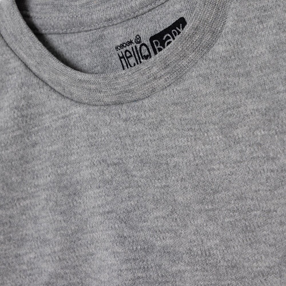 Erkek Bebek Uzun Kol Tshirt İnterlok Bisiklet Yaka Uzun Kol