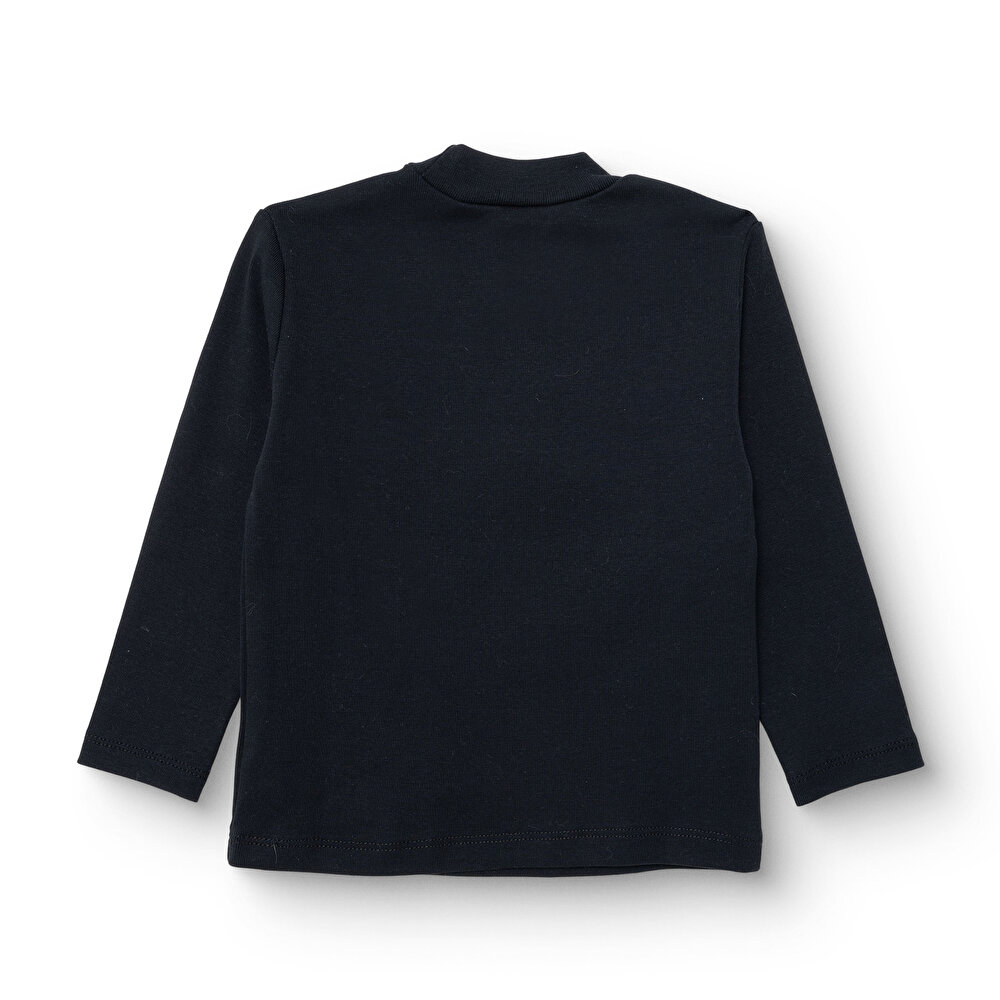 Erkek Bebek Uzun Kol Tshirt Ribana Dik Yaka Uzun Kol