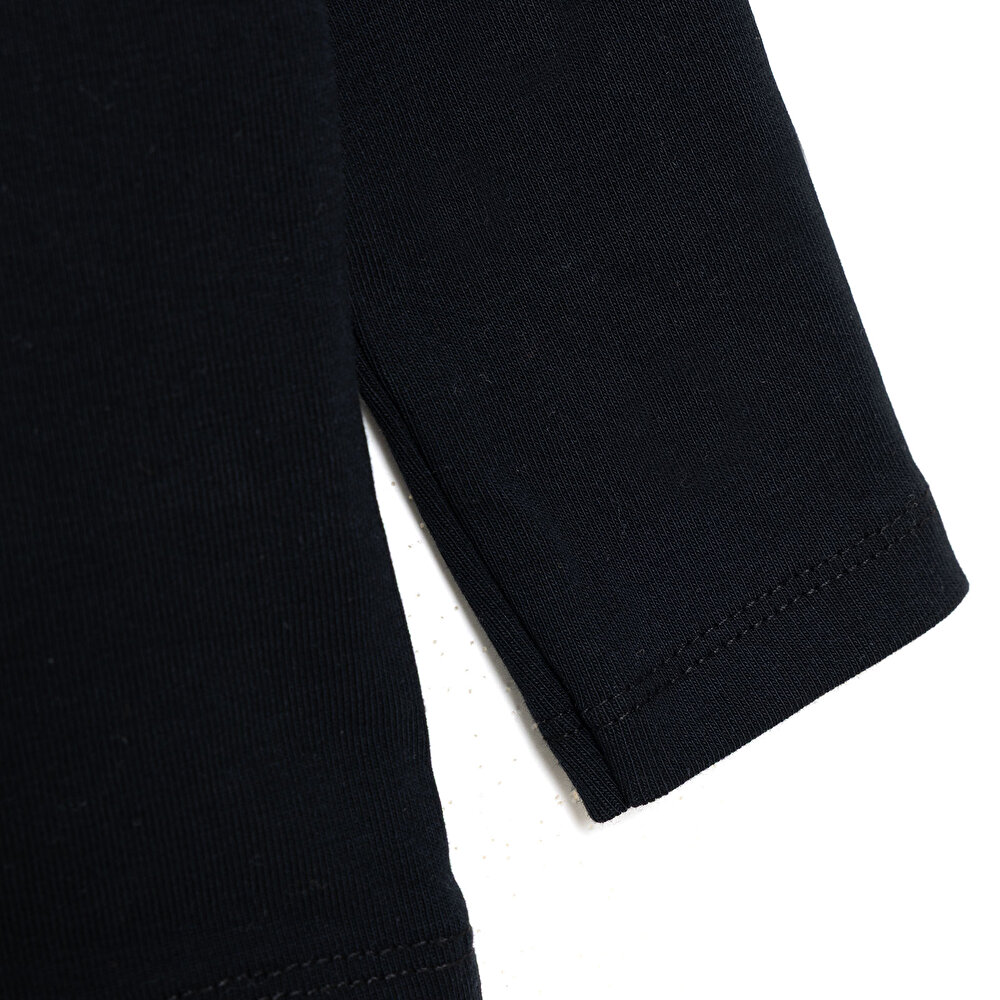 Erkek Bebek Uzun Kol Tshirt Ribana Dik Yaka Uzun Kol