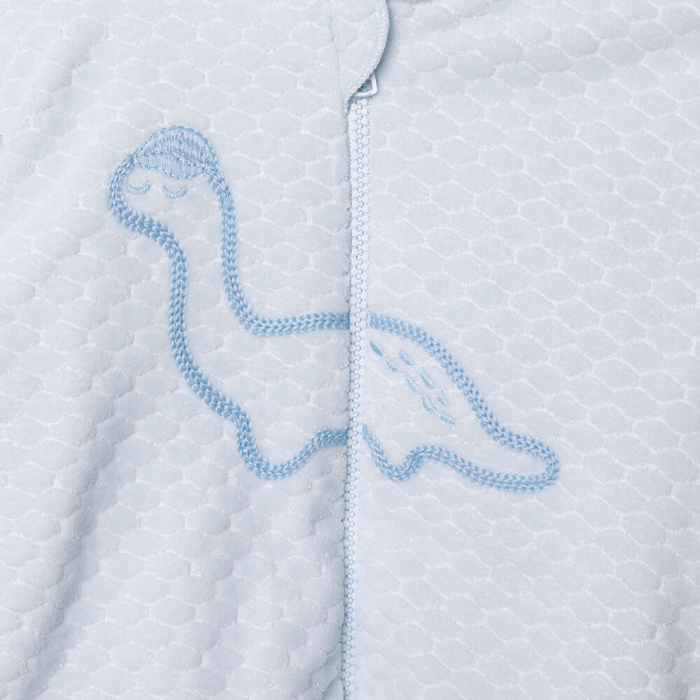 Erkek Bebek Yenidoğan Dinosaur Sweatshirt-Hırka-Alt Fitilli Kadife Uzun Kol Patiksiz Paça