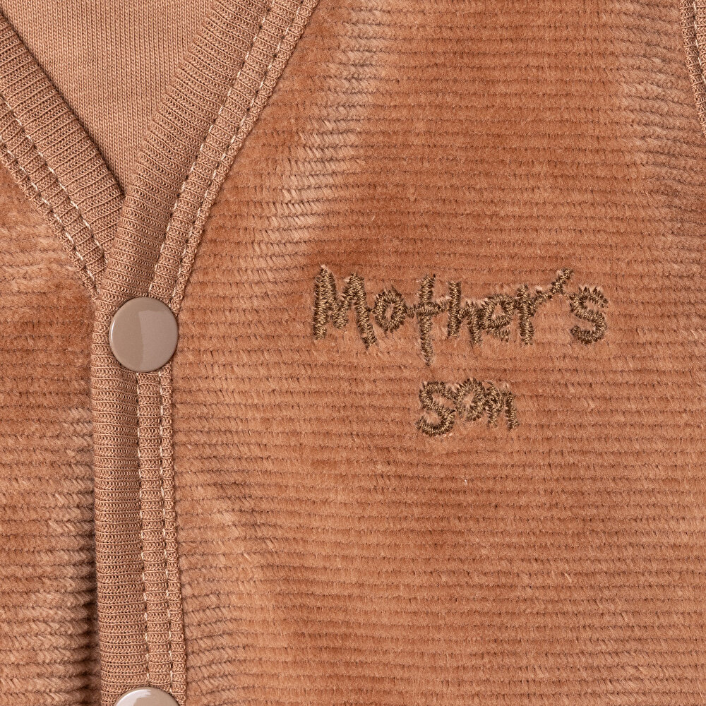 Erkek Bebek Yenidoğan Yelek Mother's Kadife V Yaka Atlet Kol