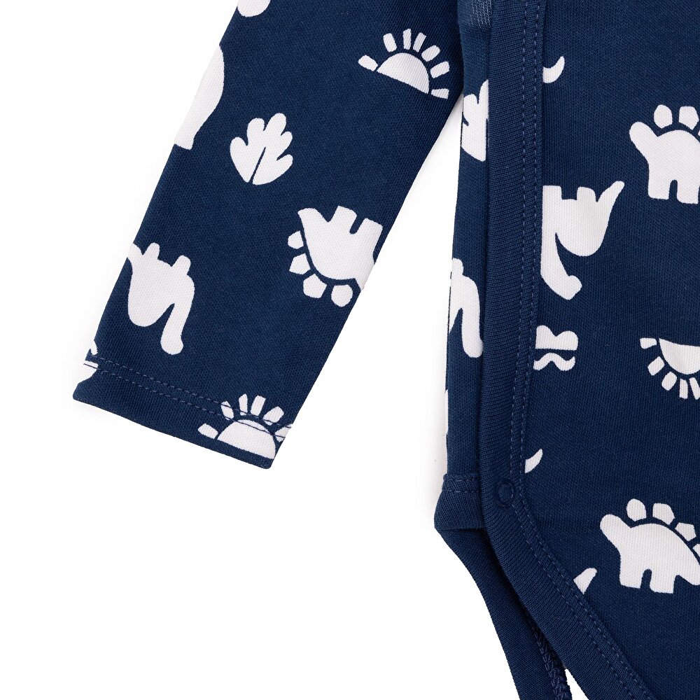 Erkek Bebek Yenidoğan Zıbın Body-Patikli Alt İnterlok Zarf Yaka Uzun Kol Patikli Paça