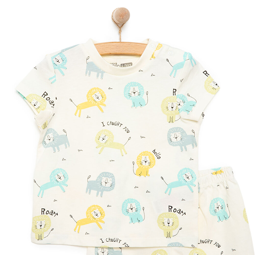 Erkek Bisiklet Yaka Kısa Kol Pijama Takımı