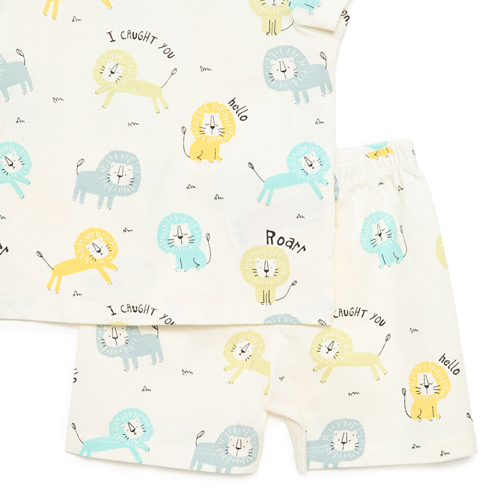 Erkek Bisiklet Yaka Kısa Kol Pijama Takımı