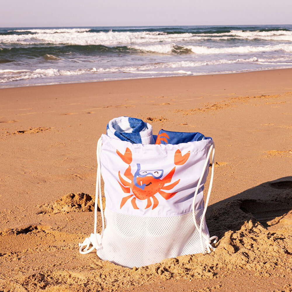 Erkek Çocuk Plaj Çantası İpli Yengeç Desen