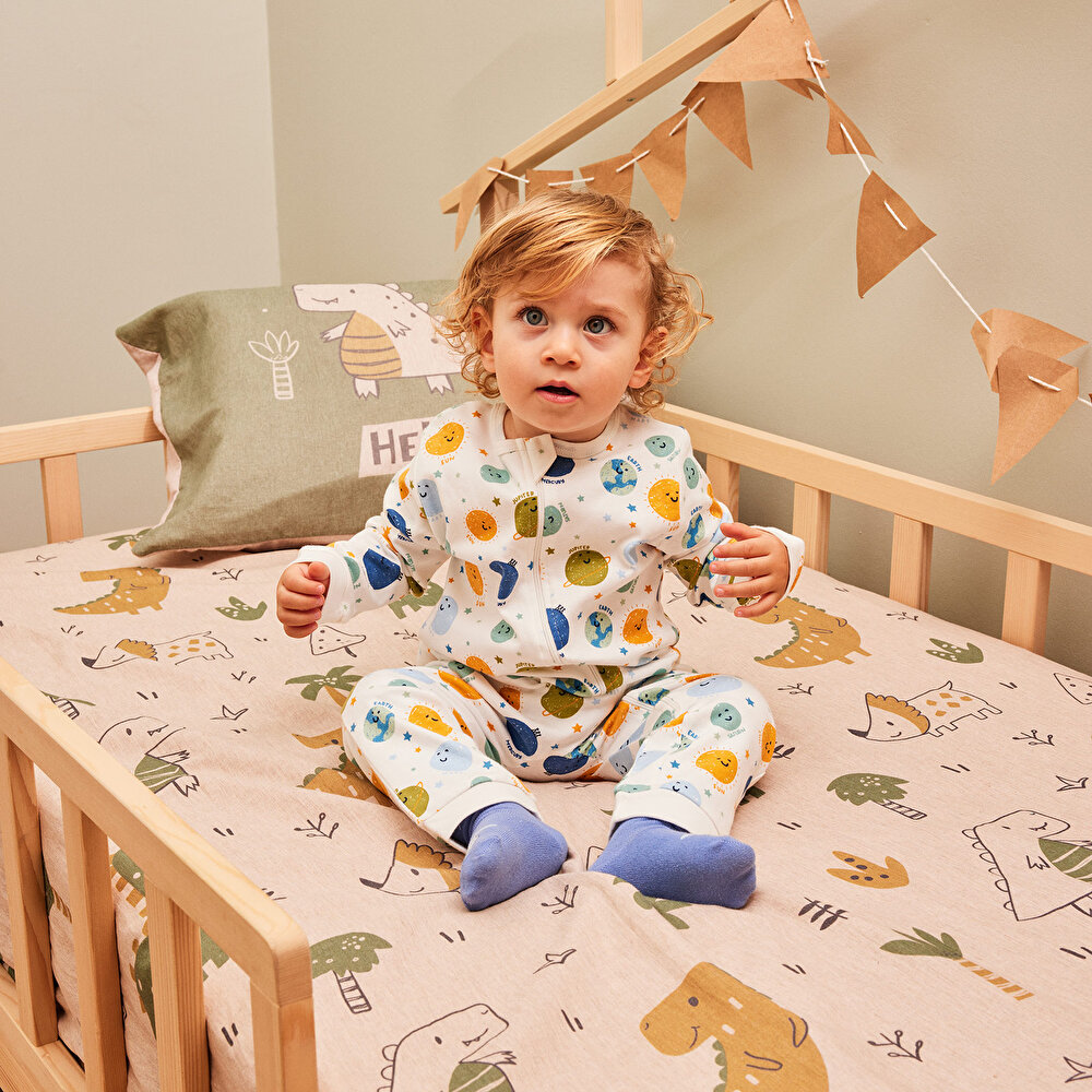 Erkek Fermuarlı Patiksiz Tulum Erkek Bebek