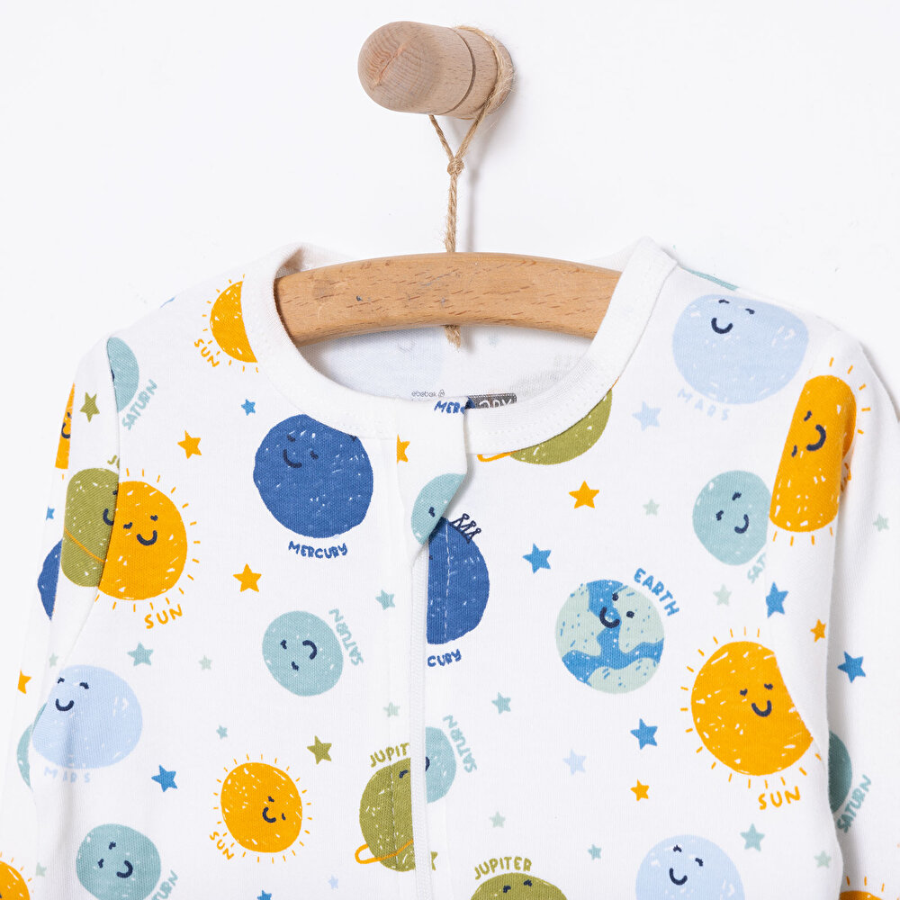 Erkek Fermuarlı Patiksiz Tulum Erkek Bebek