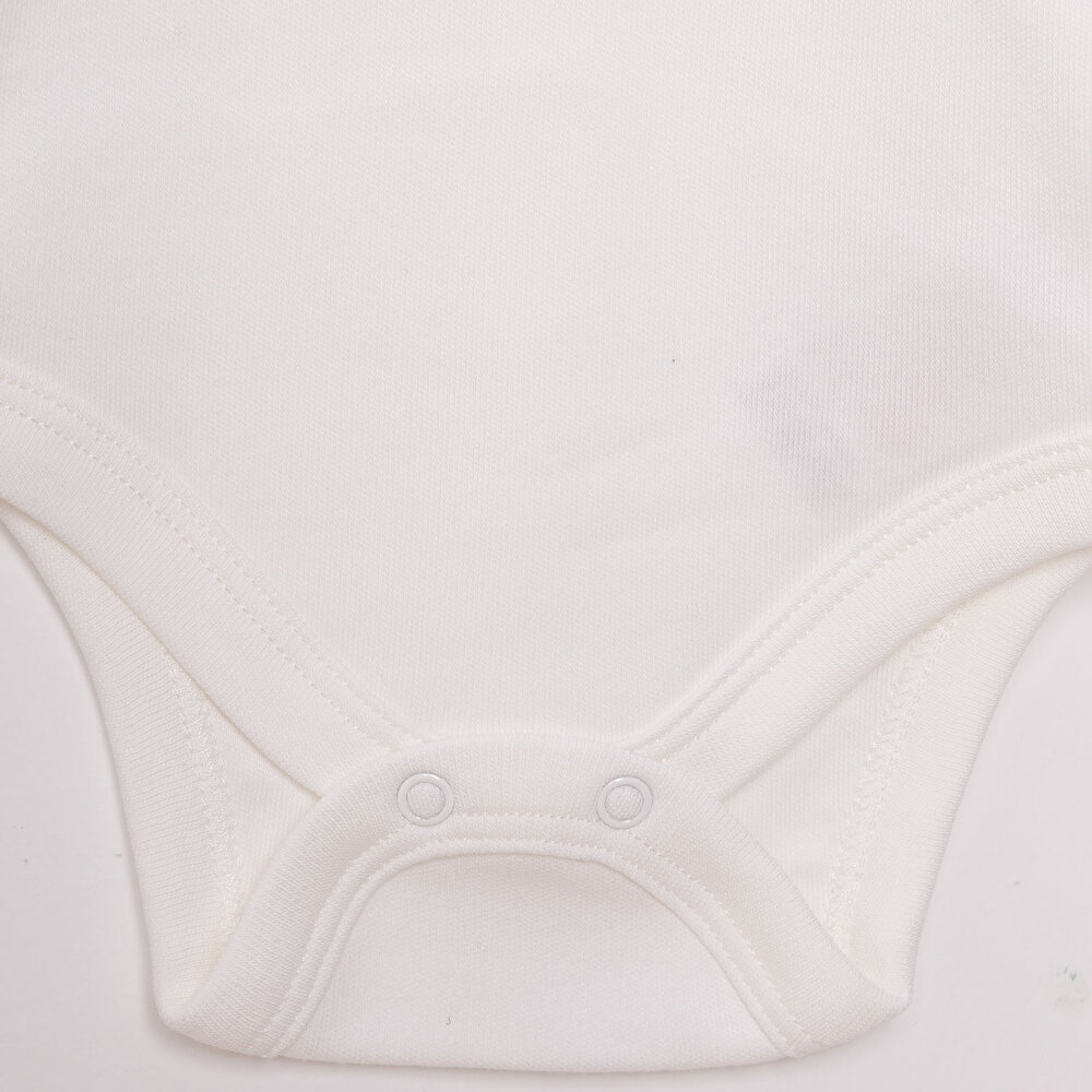 Erkek Bebek Yenidoğan Tulum Body Şapka %100 Pamuk Çıtçıtlı Bisiklet Yaka Uzun Kol Patikli Ekru