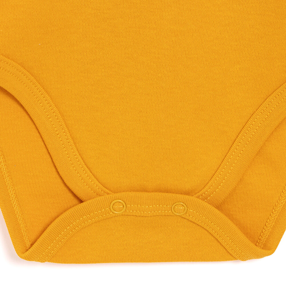 Erkek Bebek Body Ribana Çıtçıtlı Zıbın Uzun Kol Hardal