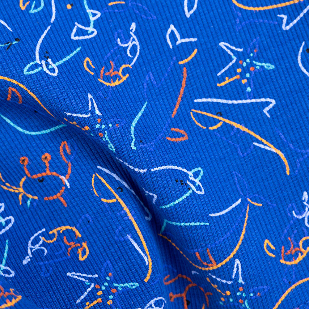 Erkek Bebek Pijama Takım İnterlok Hayvan Desen Bisiklet Yaka Uzun Yol Lacivert