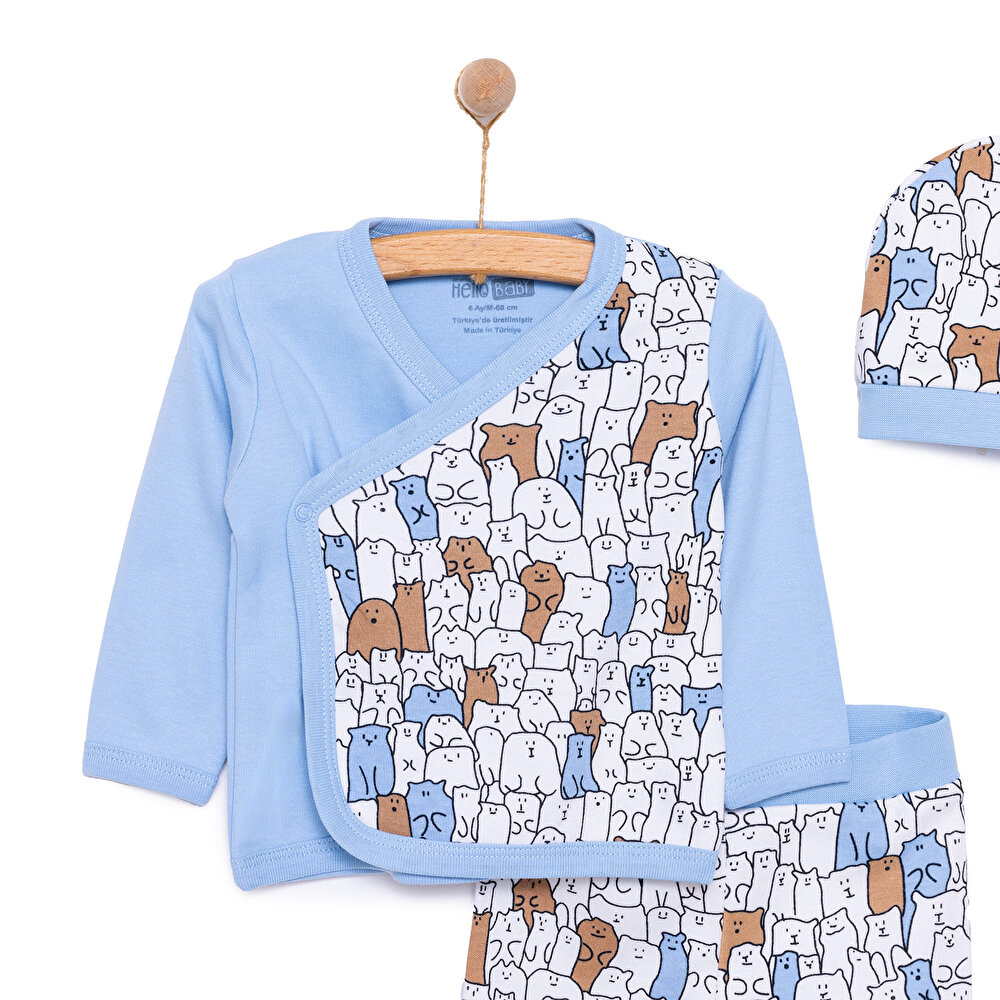 Erkek Zıbın-Şapka-Patikli Alt Erkek Bebek