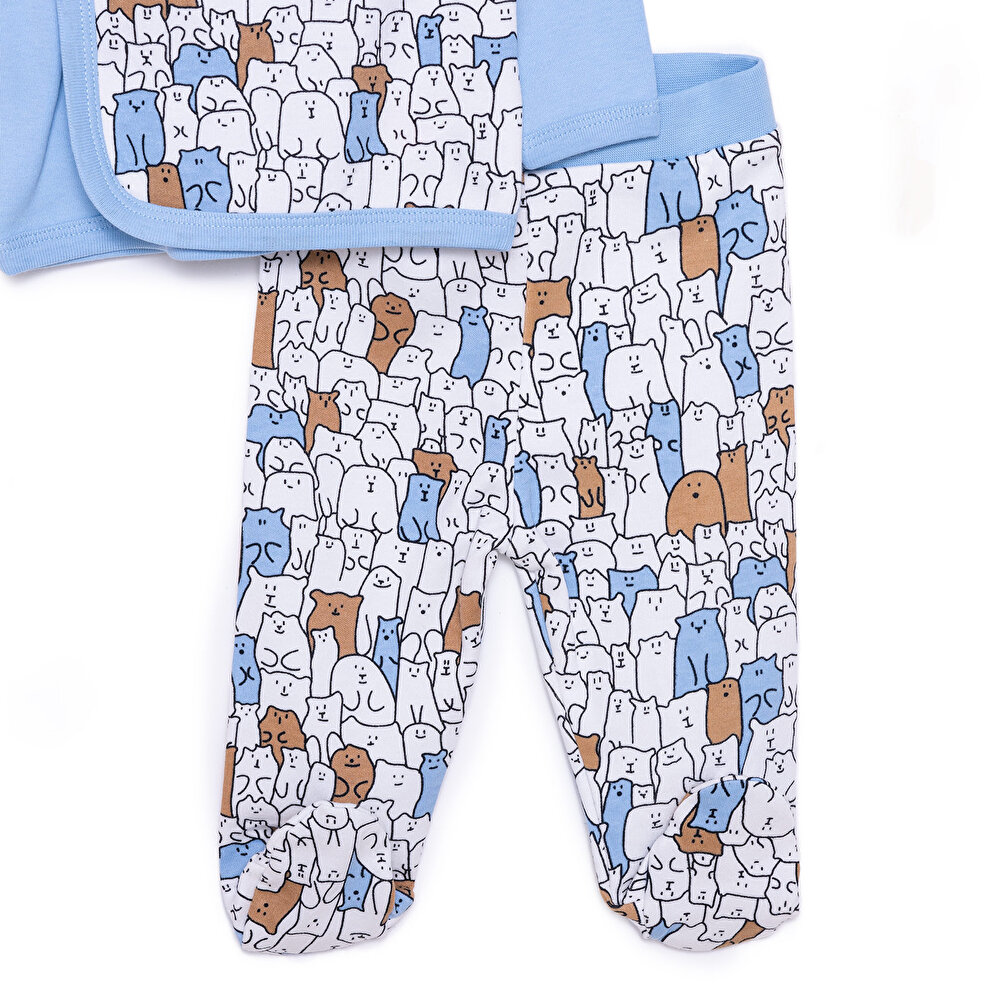 Erkek Zıbın-Şapka-Patikli Alt Erkek Bebek