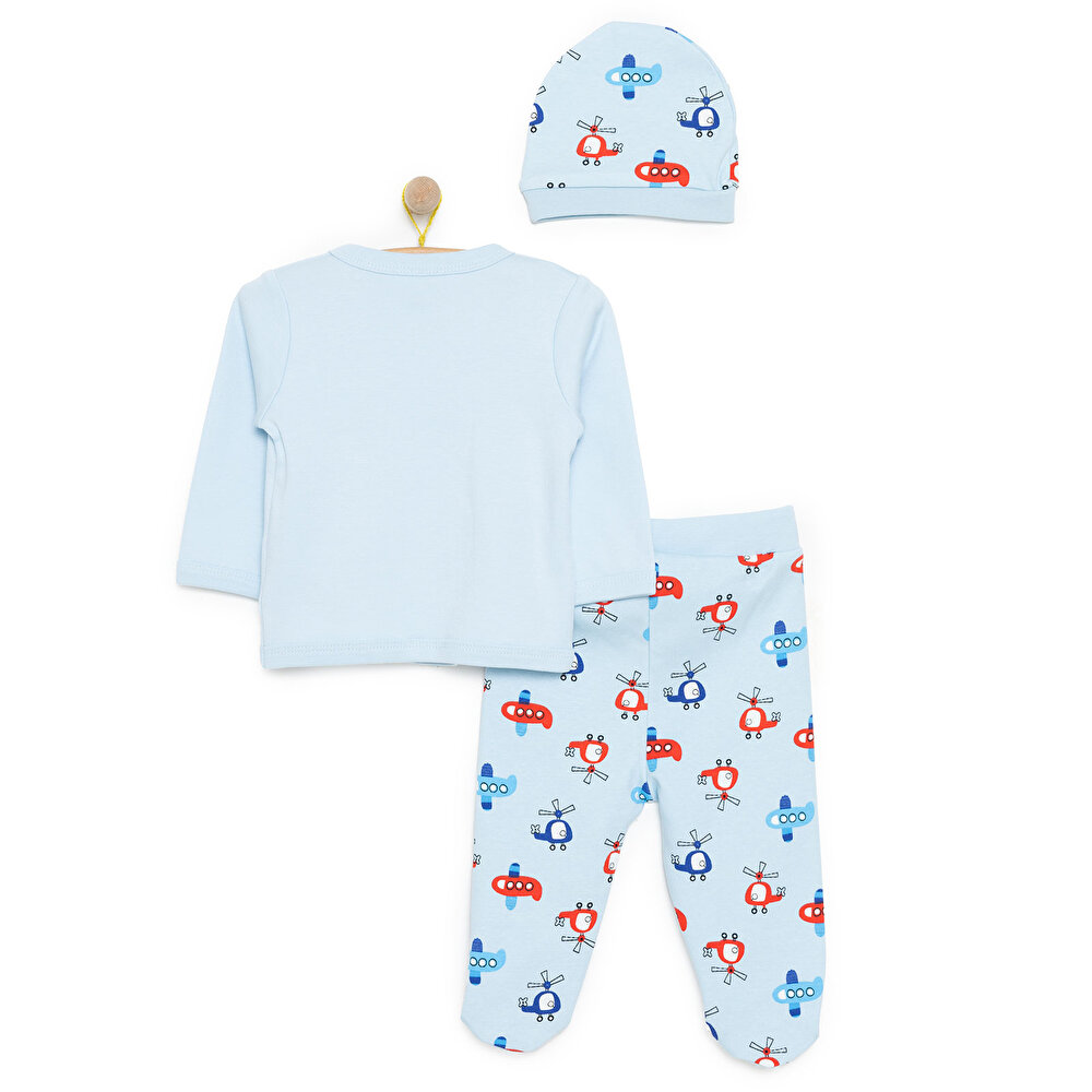 Erkek Zıbın-Şapka-Patikli Alt Erkek Bebek