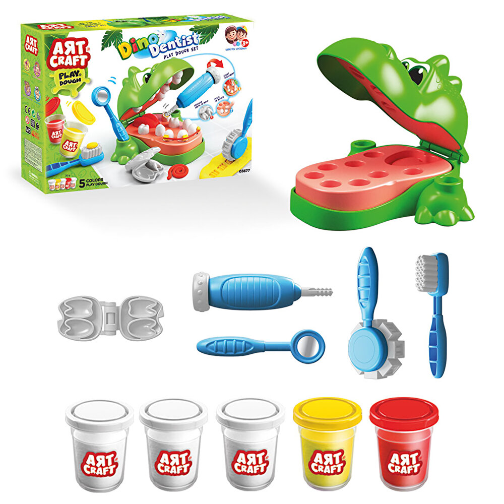 Fen Oyuncak Art Craft Dino Dişçi Bebek Oyun Hamuru Seti +3 Yaş