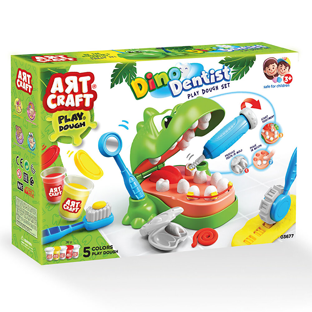 Fen Oyuncak Art Craft Dino Dişçi Bebek Oyun Hamuru Seti +3 Yaş