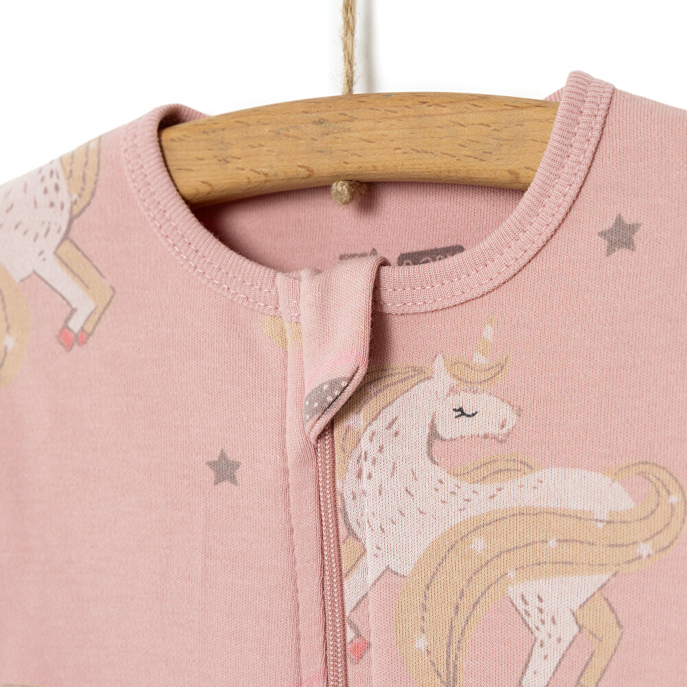 Fermuarlı Patiksiz Tulum Kız Bebek