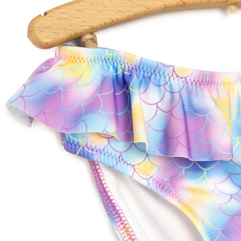 Fırfırlı Pul Desenli Bikini Takımı Kız Bebek