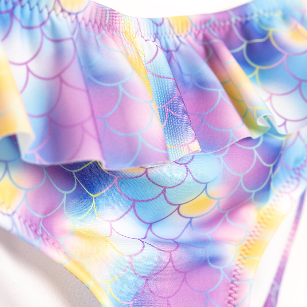 Fırfırlı Pul Desenli Bikini Takımı Kız Bebek