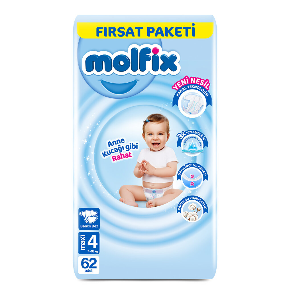 Fırsat Paketi Maxi 4 Beden 62 Adet