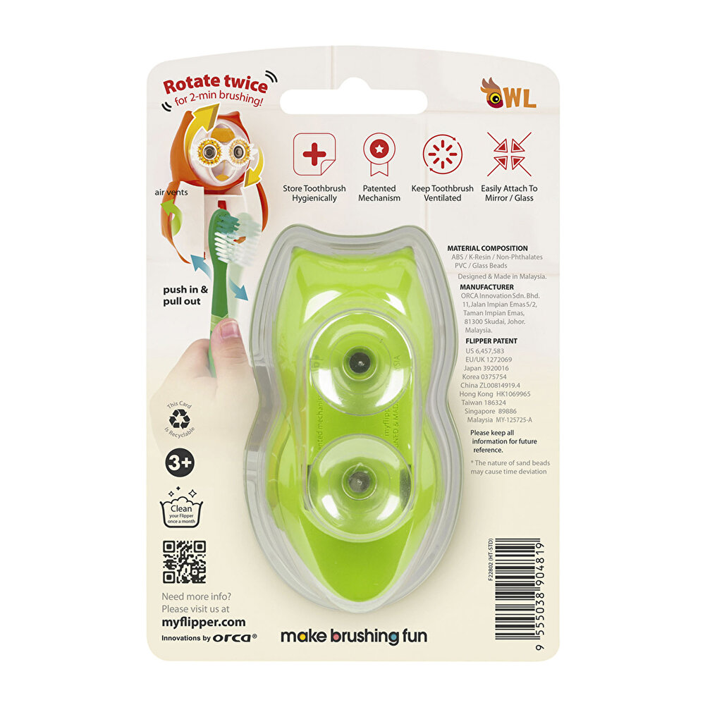 Baykuş Figürlü Kum Saatli Fırça Saklama Kabı - Asortili