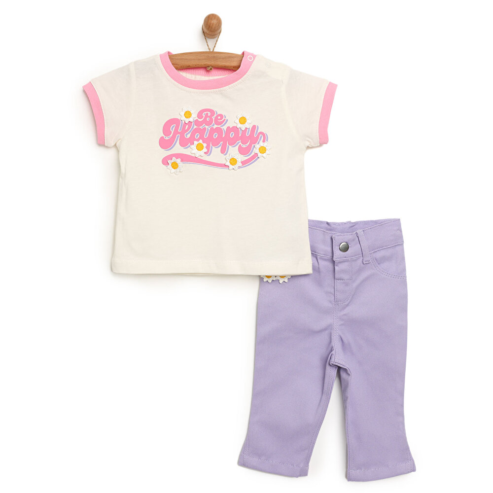 Flower Power Tshirt - Pantolon Kız Bebek
