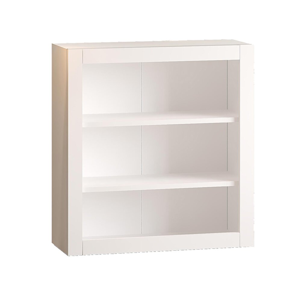 Ahşap Montessori Çocuk 3 Raflı Açık Kitaplık Beyaz
