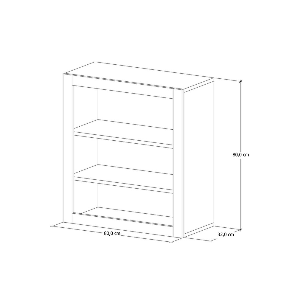 Ahşap Montessori Çocuk 3 Raflı Açık Kitaplık Beyaz