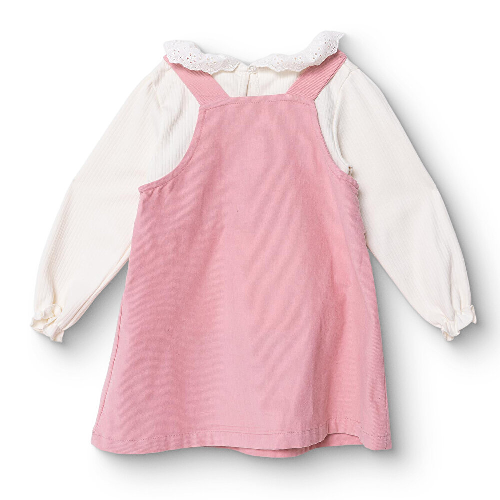 Kız Bebek Forest Flower Elbise Tshirt Kadife Uzun Kol