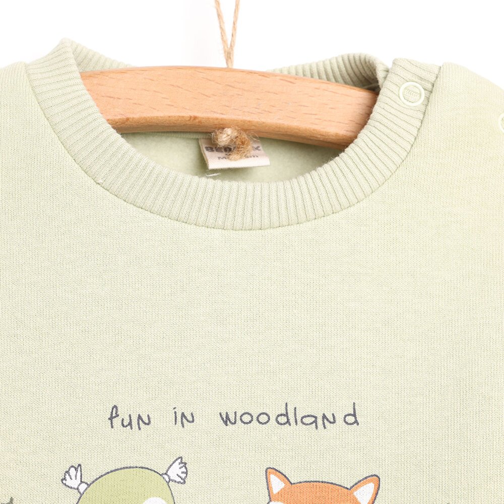 Fun In Woodland Sweatshirt-Patiksiz Alt Erkek Bebek