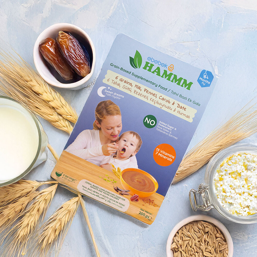Gece 6 Tahıllı Sütlü Rezeneli Keçiboynuzlu Hurma Kaşık Mama 200gr.