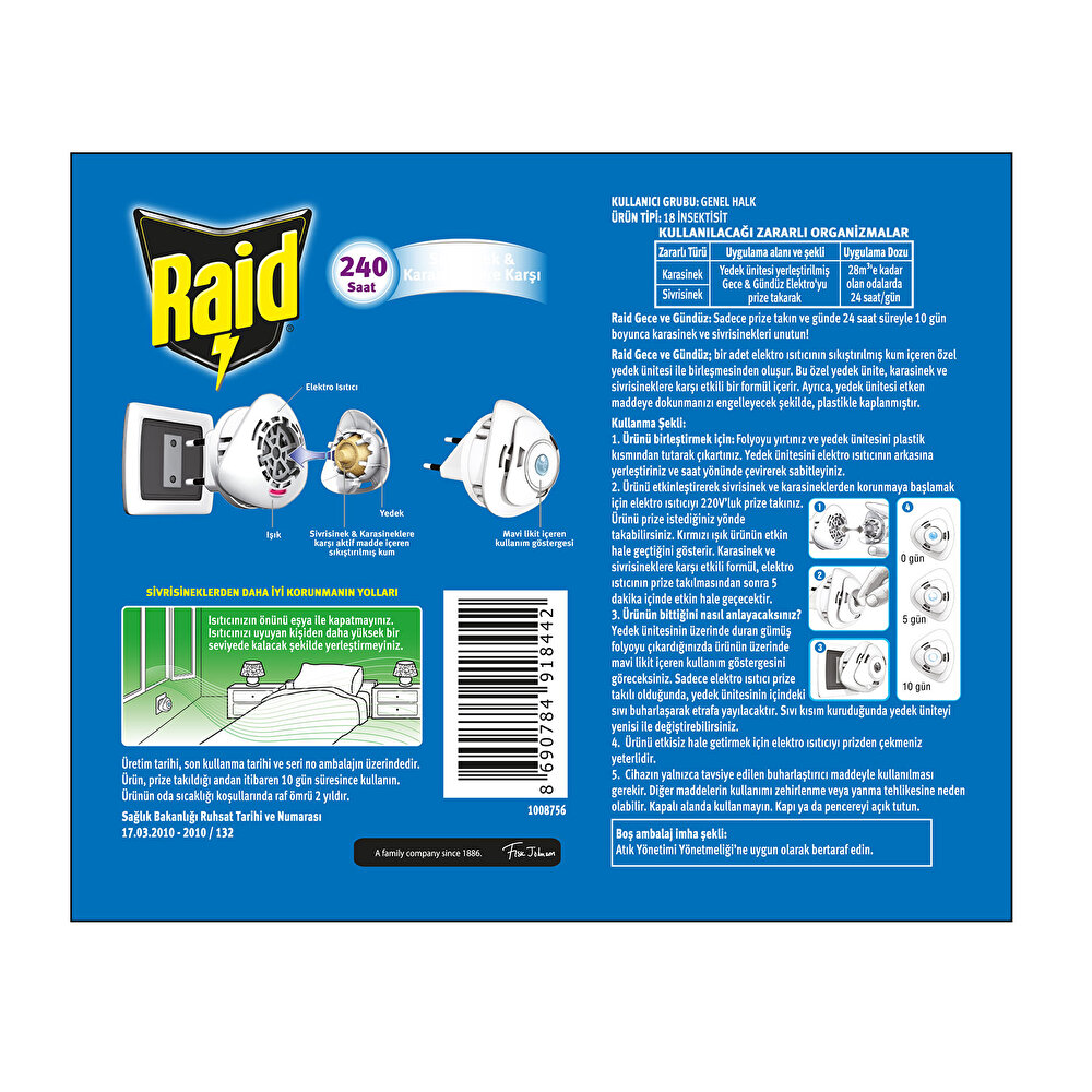 Gece & Gündüz Sistem 2.2 g Elektrikli Sinek Kovucu Cihaz