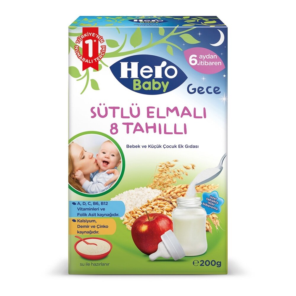 Gece Sütlü Elmalı 8 Tahıllı Kaşık Maması 200 gr