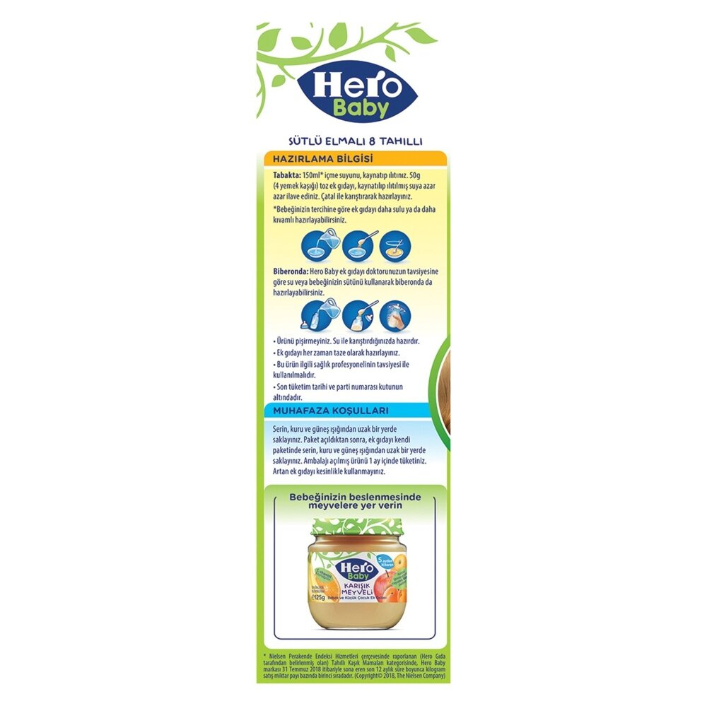 Gece Sütlü Elmalı 8 Tahıllı Kaşık Maması 200 gr