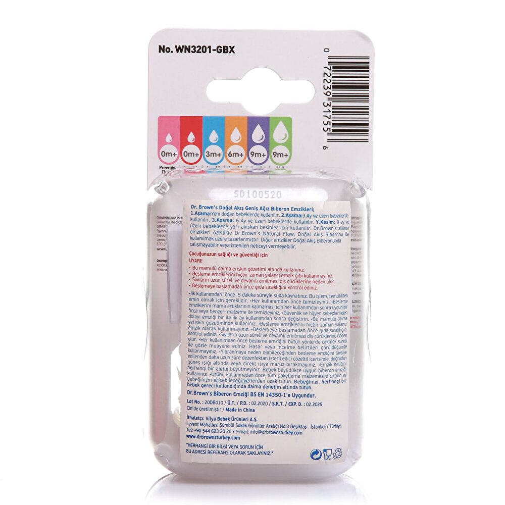 DB 3201 Dr Browns Geniş Ağız Options+ Biberon Emziği 6ay+
