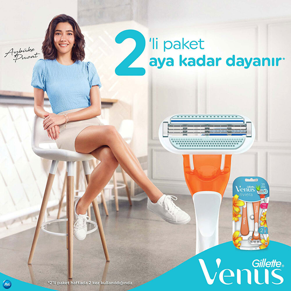 Gillette Venus Riviera Kullan At Kadın Tıraş Bıçağı 2'li