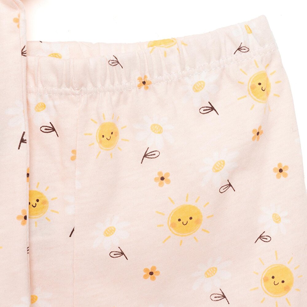 Gömlek Yaka Güneş Desenli Kısa Kol Pijama Takımı
