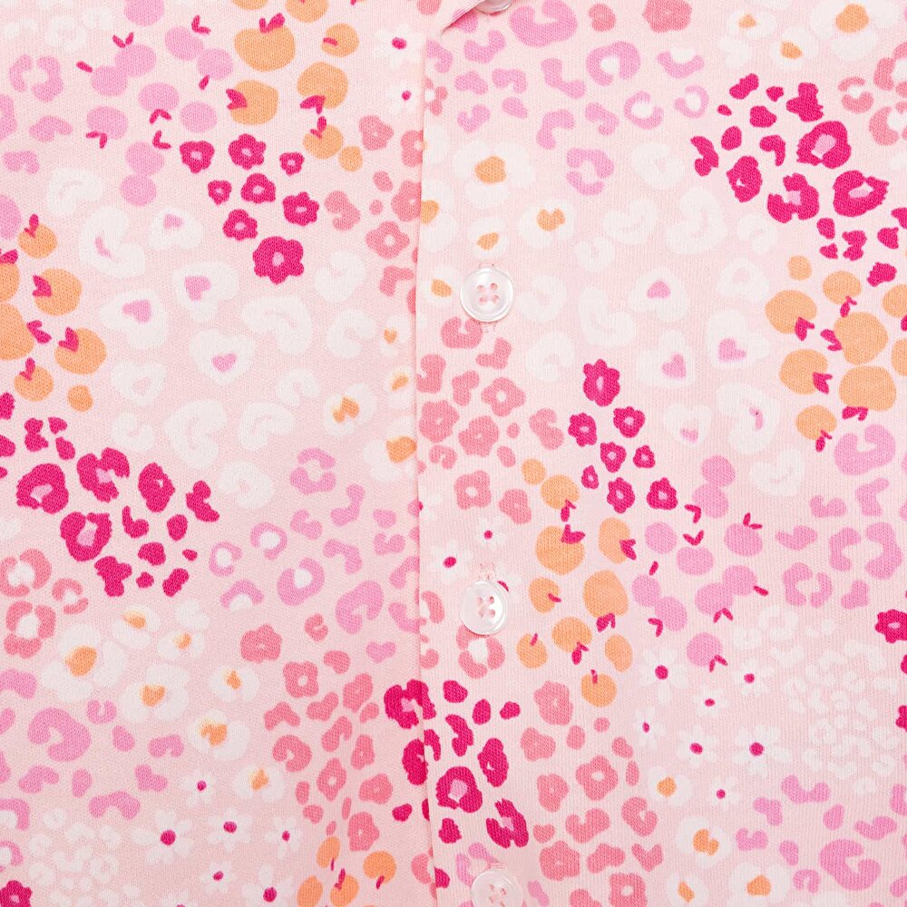 Gömlek Yaka  Mini Çiçek Desen Kız Bebek Pijama Takımı