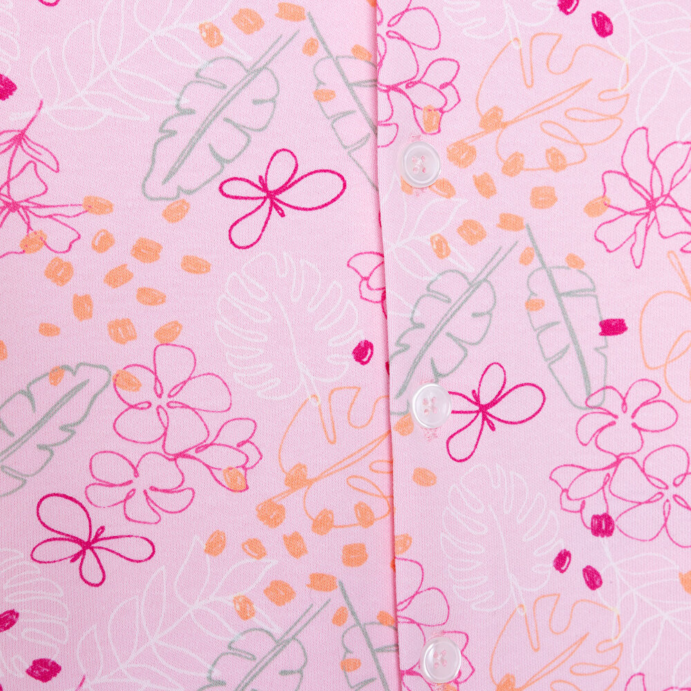 Gömlek Yaka Yaprak Desenli Kız Bebek Pijama Takımı