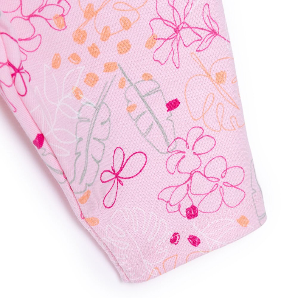 Gömlek Yaka Yaprak Desenli Kız Bebek Pijama Takımı