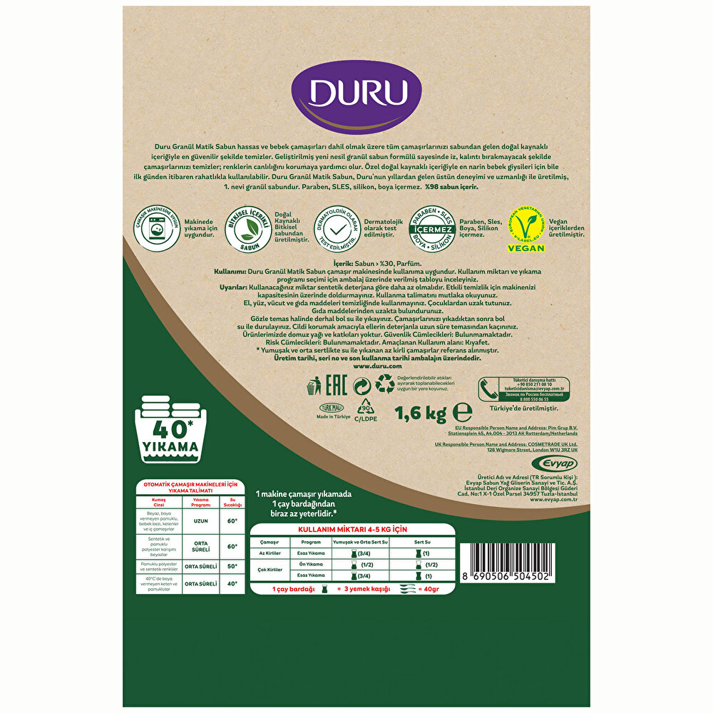 Granül Sabun 1,6 Kg Klasik