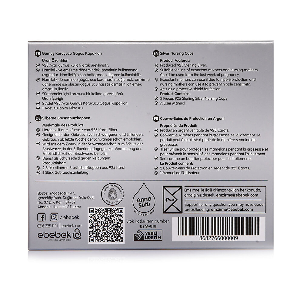 Gümüş Göğüs Ucu Koruyucu Kapak 2'li 925 Ayar