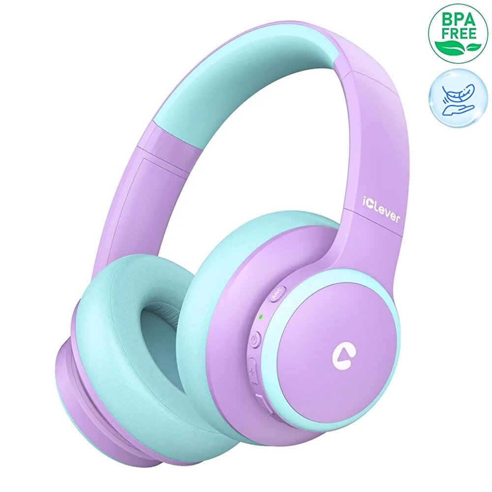 Gürültü Önleyici Ses Sınırlı 60 Saat Oynatma Süreli Bluetooth Çocuk Kulaklığı Lila - BTH2