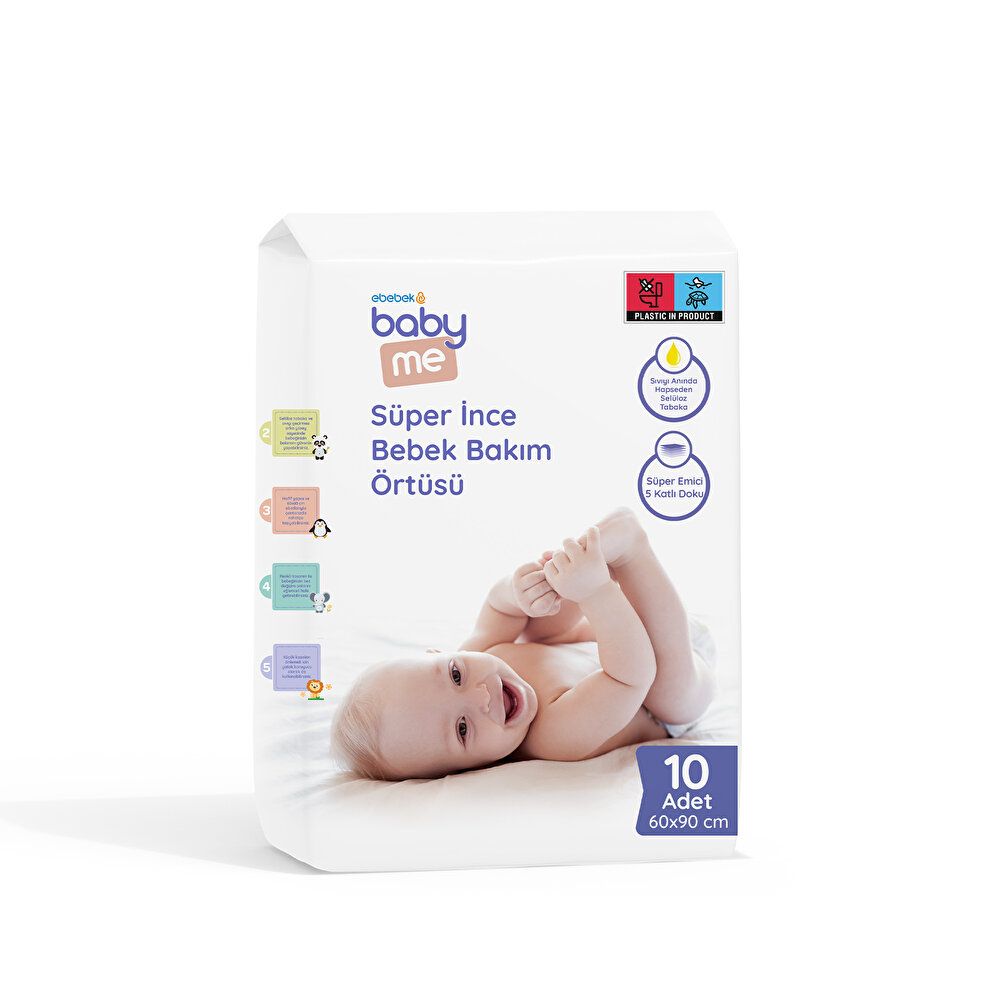 Süper İnce Alt Değiştirme Örtüsü 60x90 cm 10 adet
