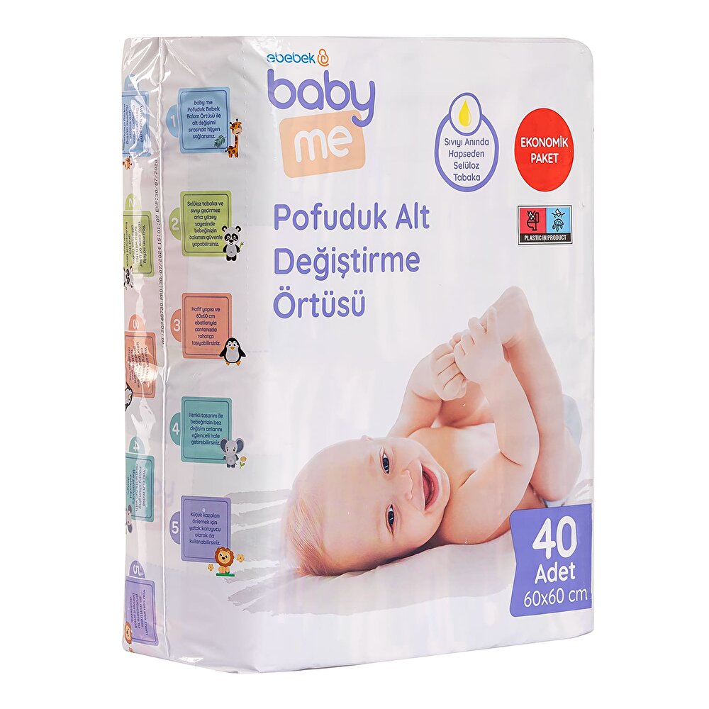 Pofuduk Alt Değiştirme Örtüsü 60x60 cm 40 adet