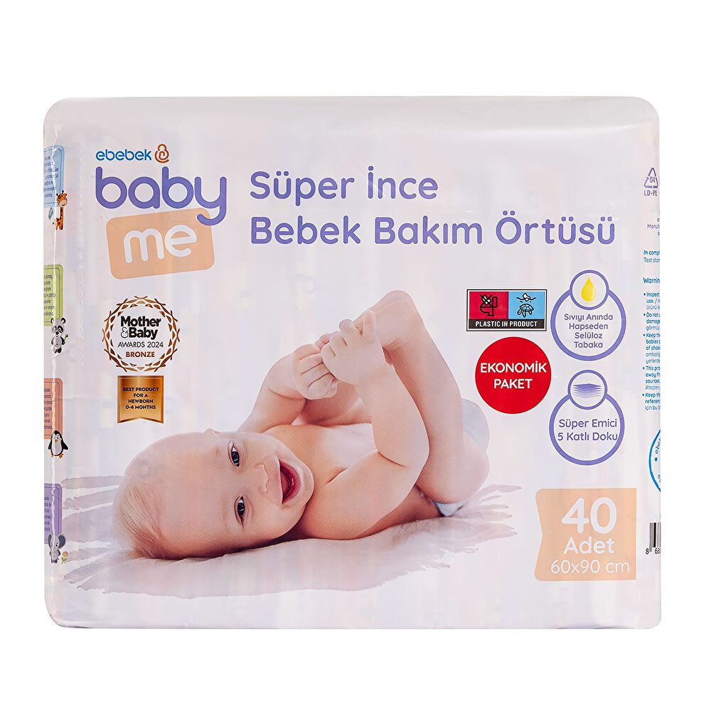 Süper İnce Alt Değiştirme Örtüsü 60x90 cm 40 Adet